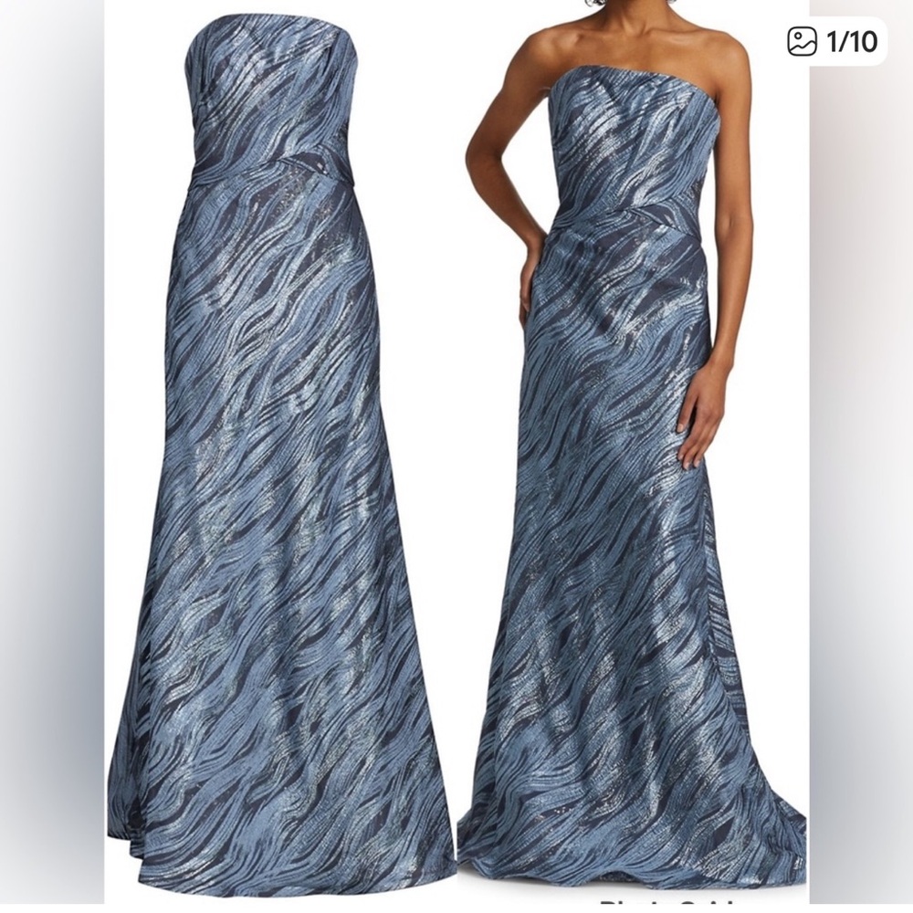 Rene Ruiz Collection Shimmer Fil De Coupe Strapless Gown Dress